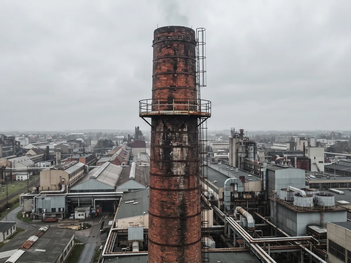 Inspekce továrního komína dronem